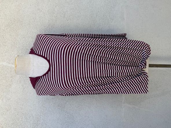 White Striped Burgundy hoodie Top